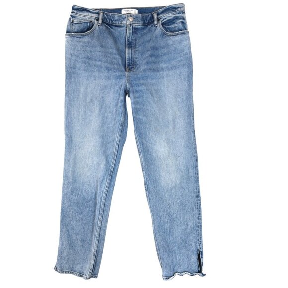 Abercrombie & Fitch ’90s Straight Ultra High Rise Jeans Size 33 16R Vintage Wash - Picture 1 of 12